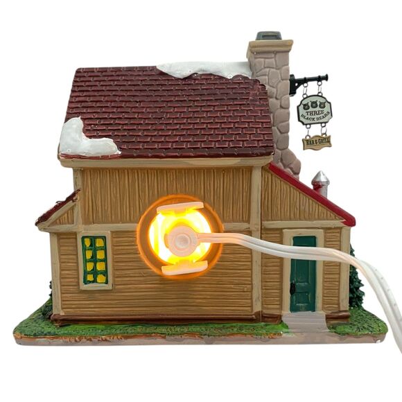 Lemax Three Black Bears Bar & Grill Lighted Christmas Building Village 35078 - Picture 3 of 9